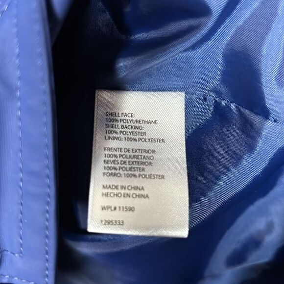 Weatherproof Navy Blue Hooded Kangaroo Pouch Pockets Rain Jacket Size Large - Picture 8 of 10